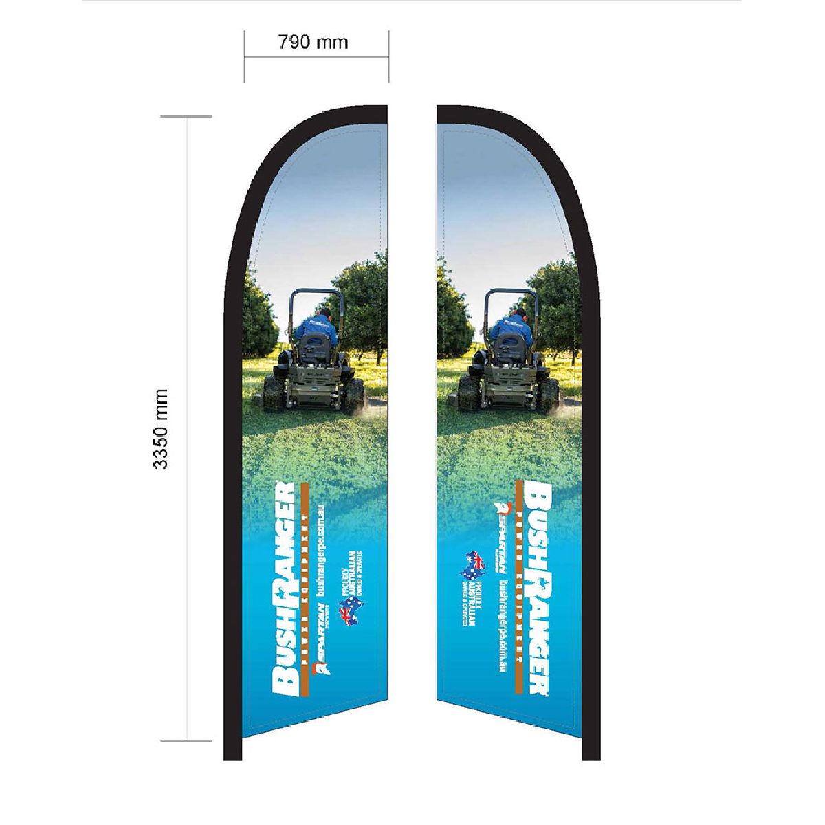 Bushranger Spartan Flag Sail Back View Bushranger Spartan Flag Sail Back View