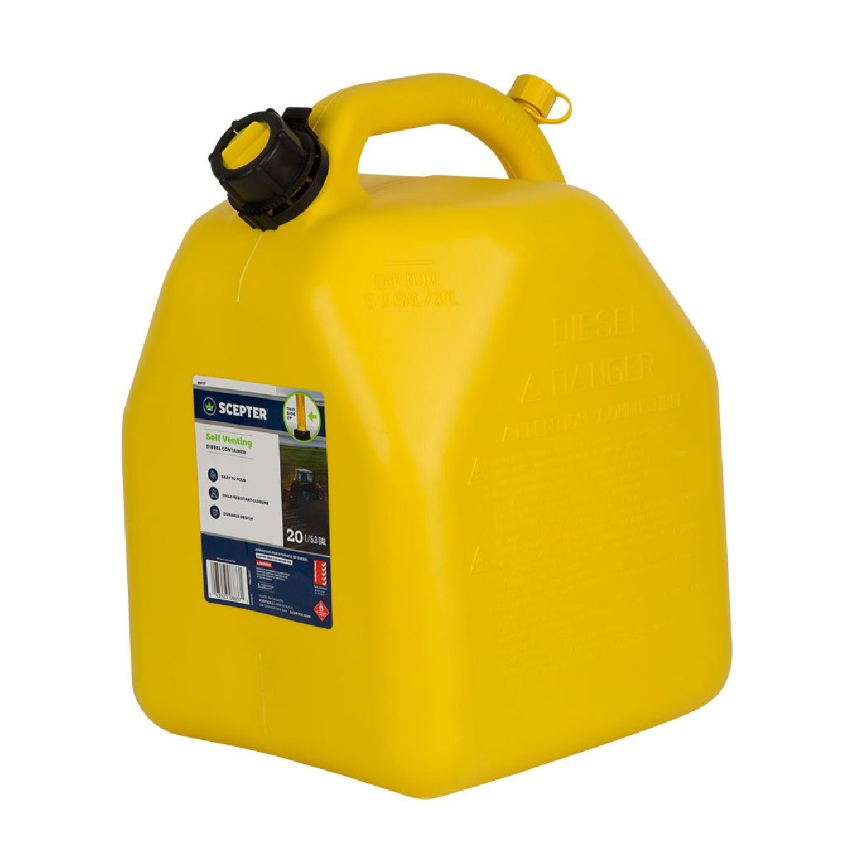 Scepter Diesel Fuel Can Squat Yellow 20l Scepter Diesel Fuel Can Squat Yellow 20l