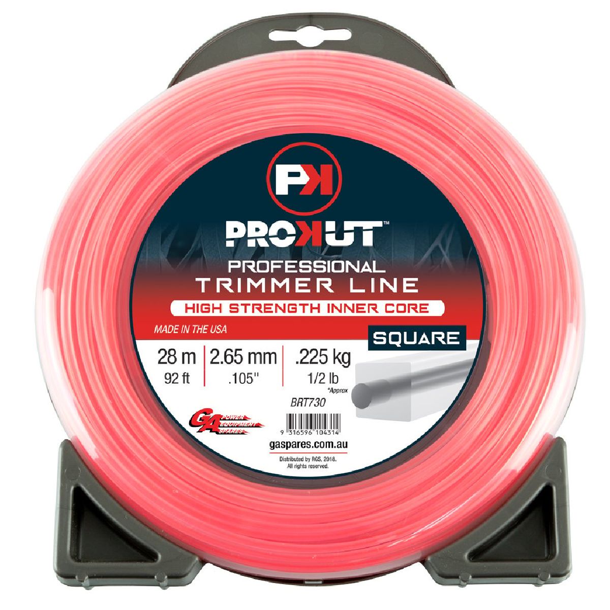 Prokut Trimmer Line Square Pink .105 2.65mm 1/2 Lb 28m Donut Prokut Trimmer Line Square Pink .105 2.65mm 1/2 Lb 28m Donut