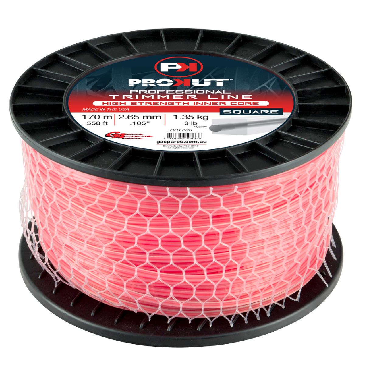 Prokut Trimmer Line Square Pink .105 2.65mm 3lb 170m Spool Prokut Trimmer Line Square Pink .105 2.65mm 3lb 170m Spool