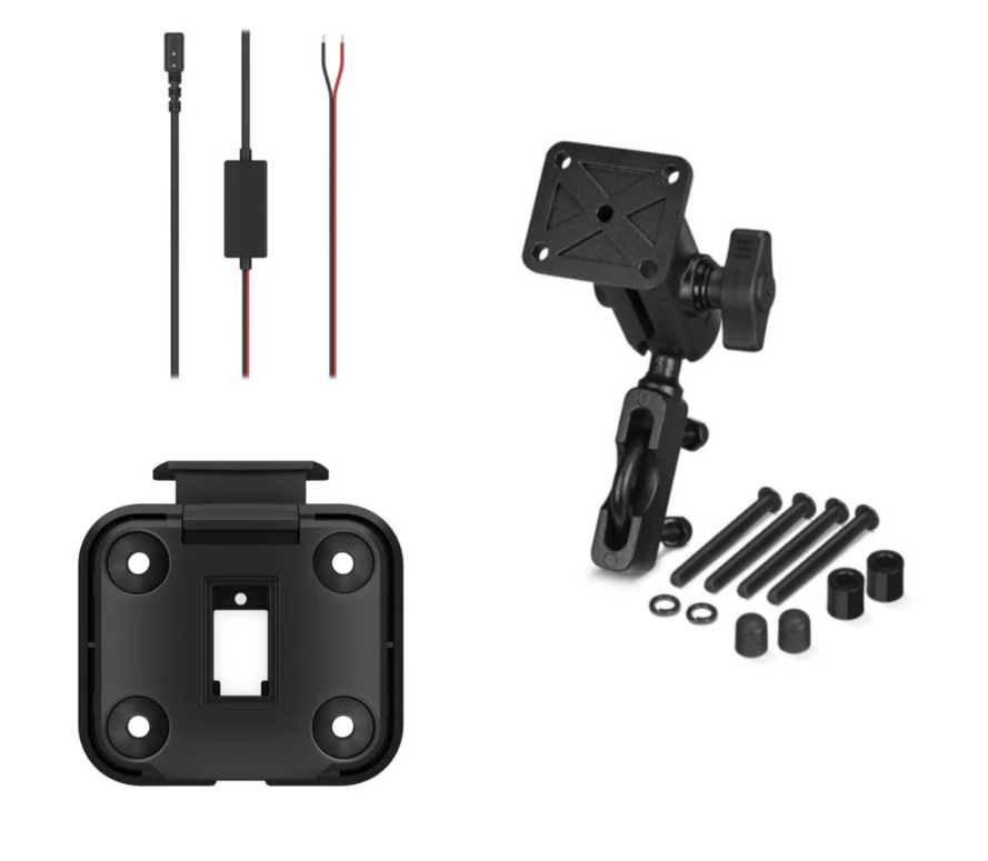 Garmin Handlebar Mount Kit + Motorcycle Mount Bracket +amp Power Cable