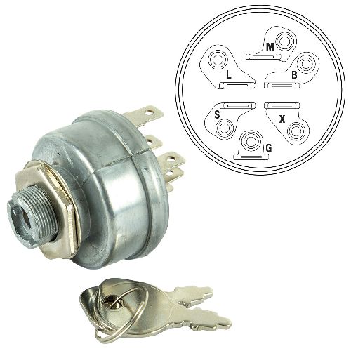 Ignition Switch 6 Pin Suits Selected Murray Ride-ons